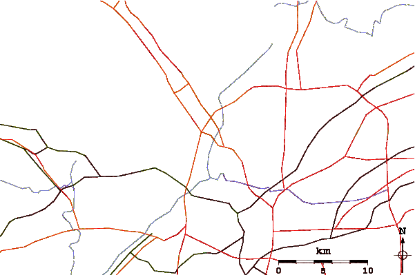 Roads and rivers around Mount Wilkinson