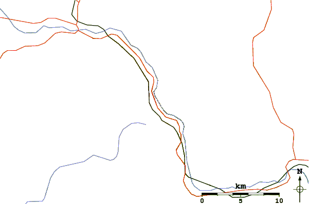 Roads and rivers around Mount Willey