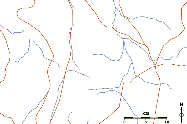 Roads and rivers around Mount William