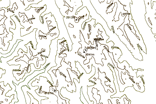 Mountain peaks around Mount Williams (Canada)