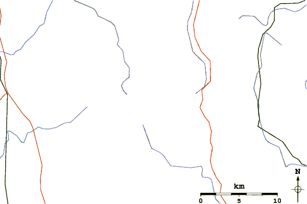 Roads and rivers around Mount Wilson (Vermont)