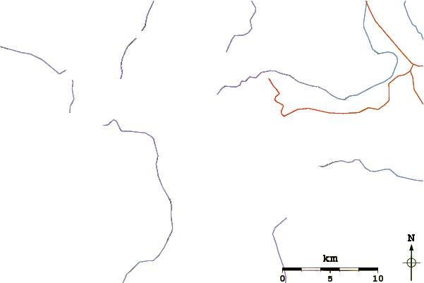 Roads and rivers around Mount Winchell