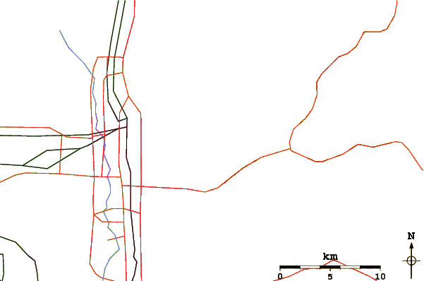 Roads and rivers around Mount Wire