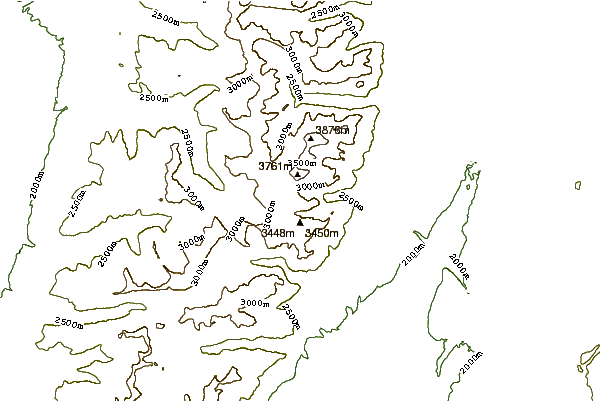 Mountain peaks around Mount Wister