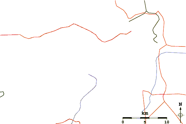 Roads and rivers around Mount Wolverine