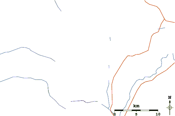 Roads and rivers around Mount Woodring