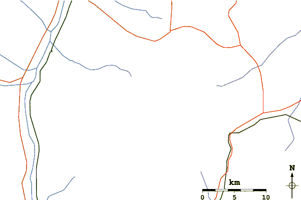 Roads and rivers around Mount Wrightson