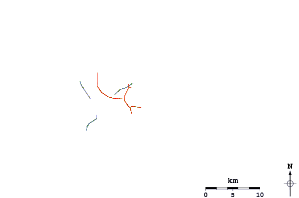 Roads and rivers around Mount Wurlali