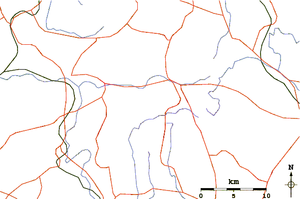 Roads and rivers around Mount Yajuro