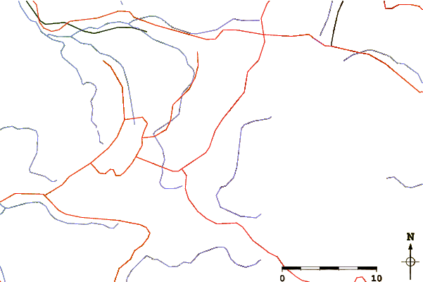 Roads and rivers around Mount Yakushi