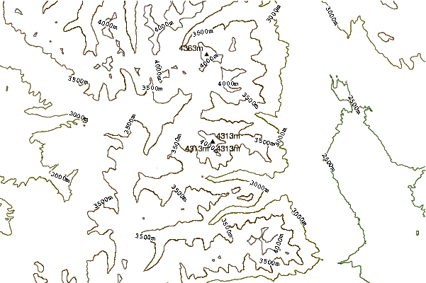 Mountain peaks around Mount Yale