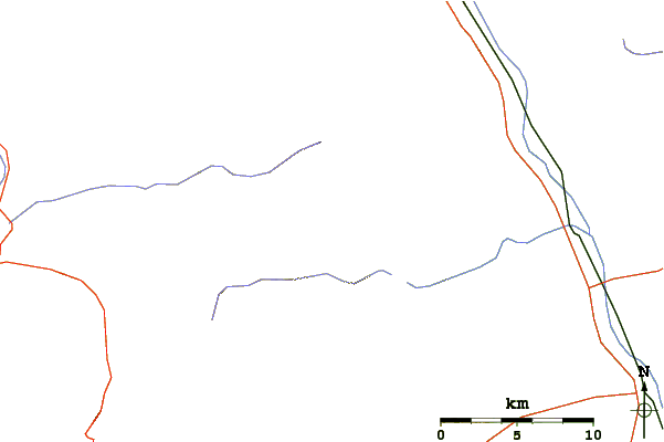 Roads and rivers around Mount Yale