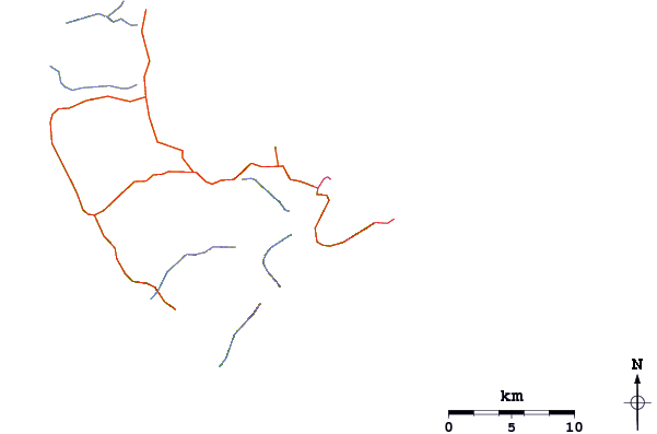 Roads and rivers around Mount Yasur