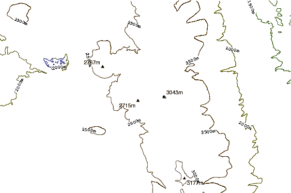 Mountain peaks around Mount Yemlikli