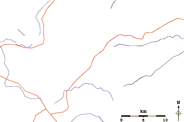 Roads and rivers around Mount Yemlikli