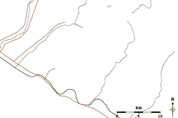 Roads and rivers around Mount Yoko (Hidaka)