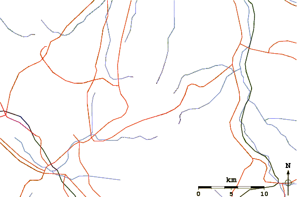 Roads and rivers around Mount Yoko (Northern Yatsugatake)