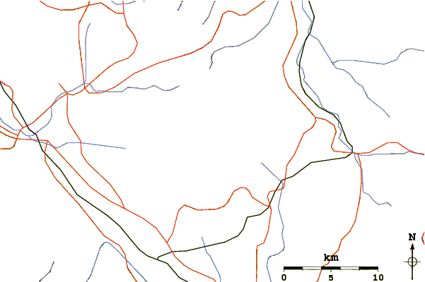 Roads and rivers around Mount Yoko (Southern Yatsugatake)