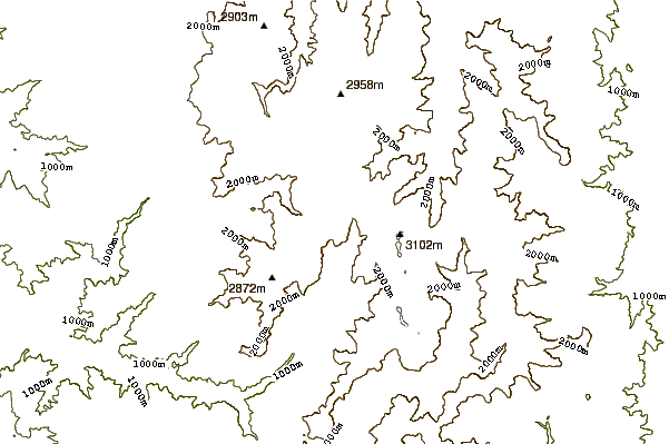 Mountain peaks around Mount Yumiori