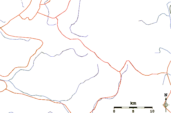 Roads and rivers around Mount Yumiori