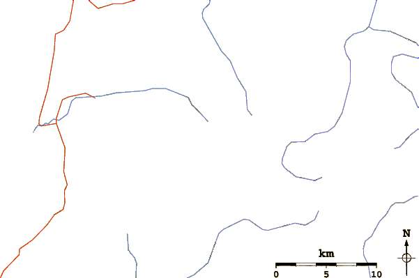 Roads and rivers around Mount-Zetland (Wangapeka Track)