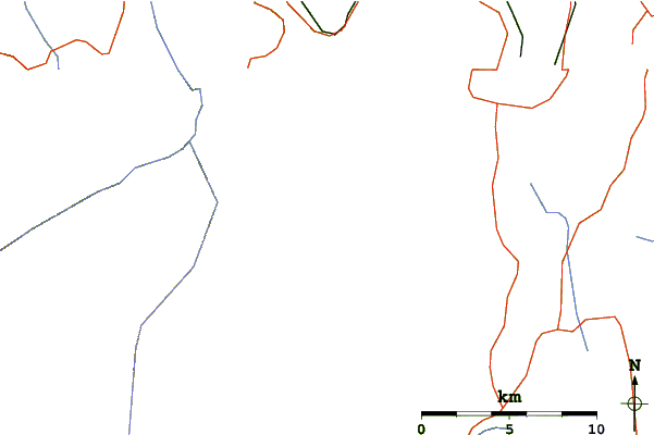 Roads and rivers around Mount Zion (Washington)