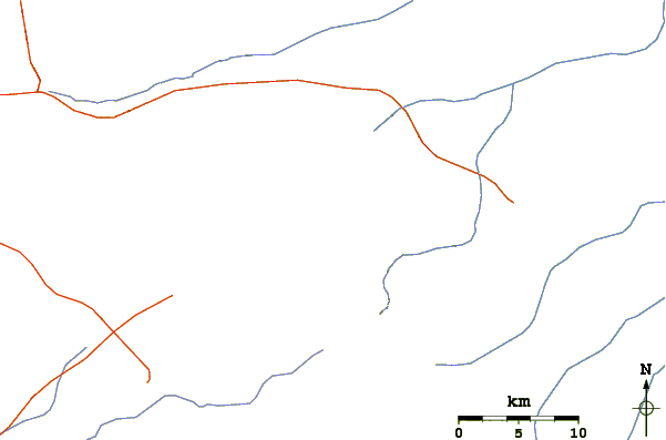 Roads and rivers around Mount Zulia