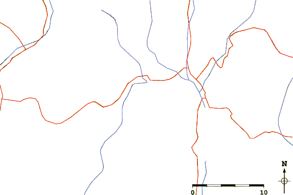 Roads and rivers around Mountains of Sis