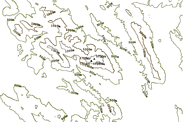 Mountain peaks around Mourgana