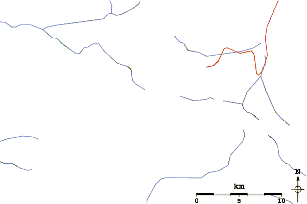 Roads and rivers around Moyeha Mountain