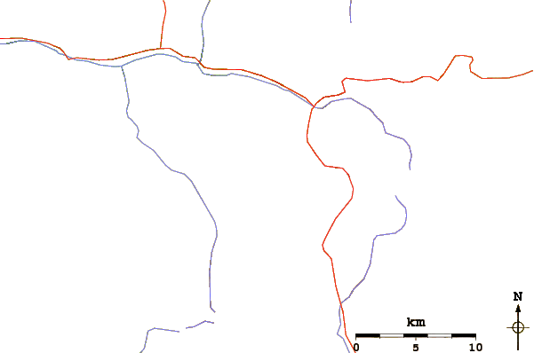 Roads and rivers around Mt Brewer