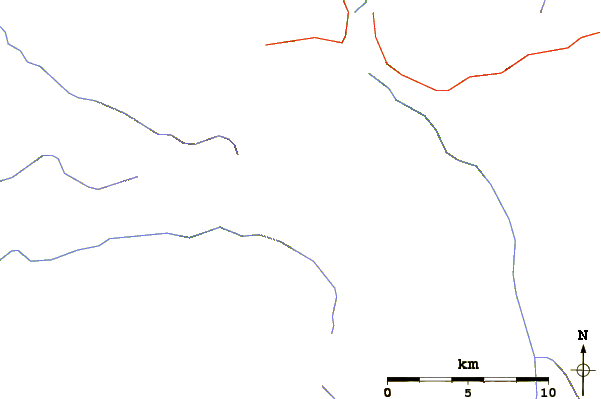 Roads and rivers around Mt Carrie