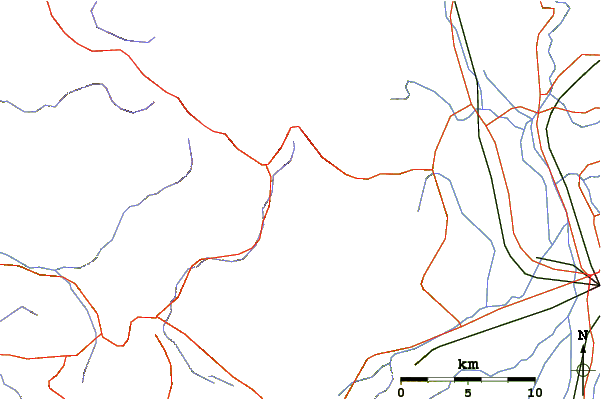 Roads and rivers around Mt Chogatake