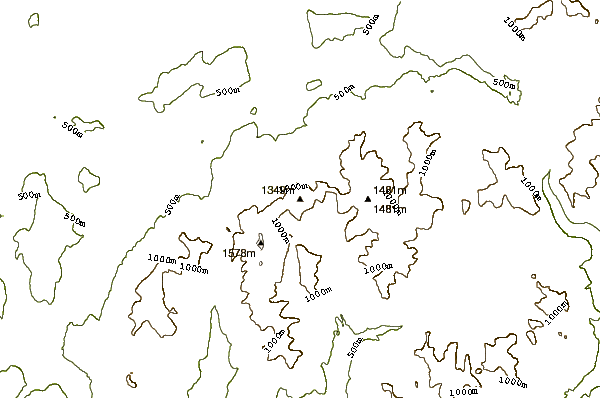 Mountain peaks around Mt Garfield