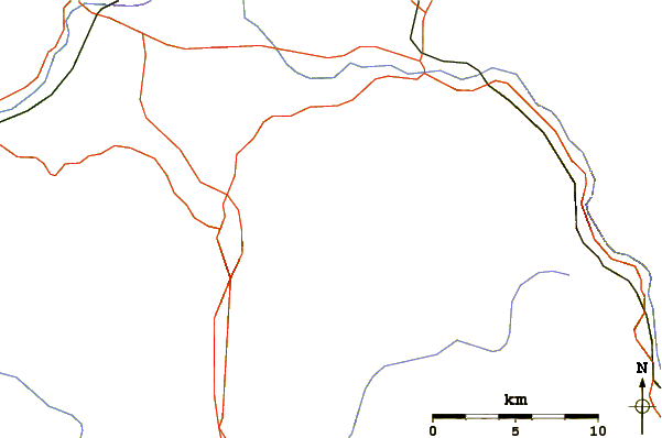 Roads and rivers around Mt Garfield