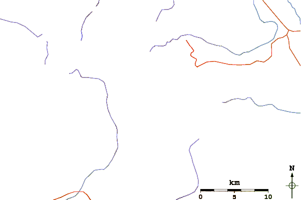 Roads and rivers around Mt Gayley