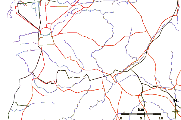 Roads and rivers around Mt Lofty