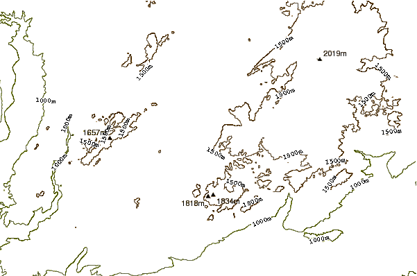 Mountain peaks around Mt Logaina