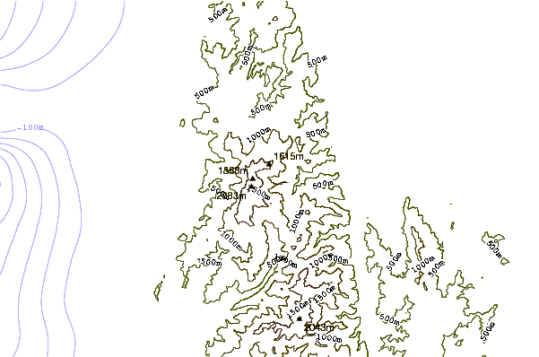 Mountain peaks around Mt Madias