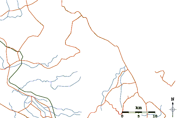 Roads and rivers around Mt Malinao