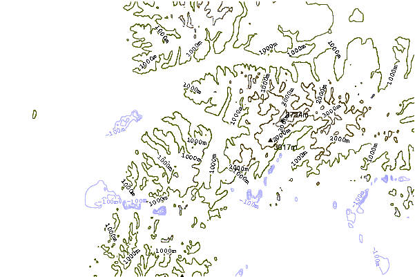 Mountain peaks around Mt Palmer