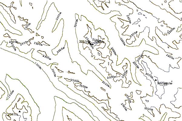 Mountain peaks around Mt Paul