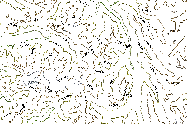 Mountain peaks around Mt Pulitzer