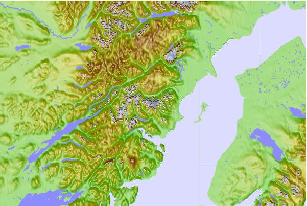 Surf breaks located close to Mt Redoubt