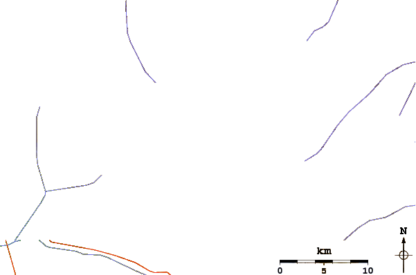 Roads and rivers around Mt Rubal Kang