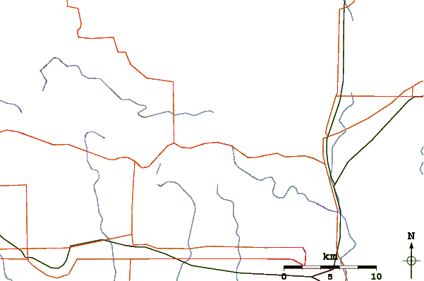 Roads and rivers around Mt Scott