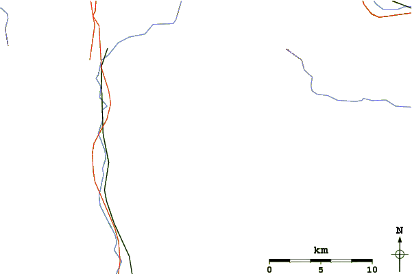 Roads and rivers around Mt Tecumseh