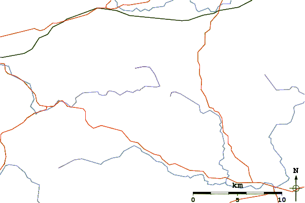 Roads and rivers around Mullaghanish