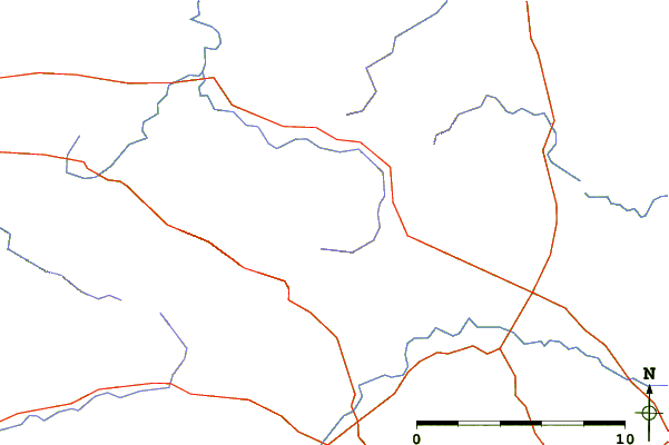 Roads and rivers around Mullaghmore (marilyn)