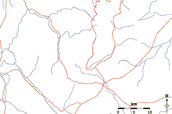 Roads and rivers around Mullayanagiri